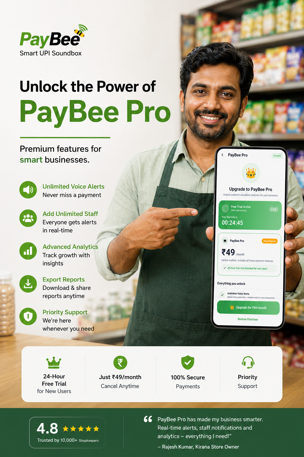 PayBee settings and preferences